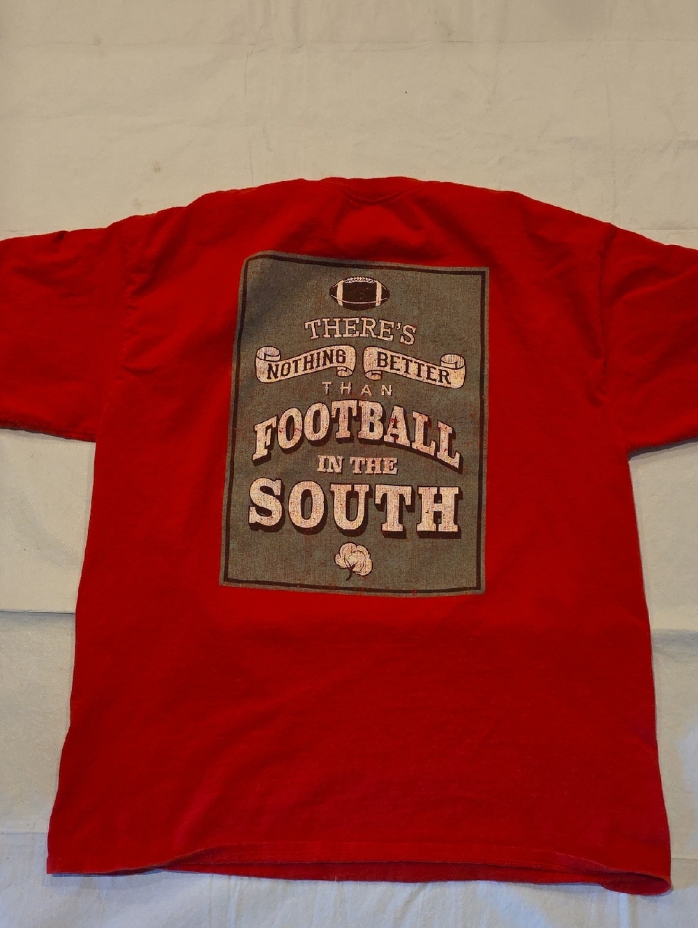 Gildan Ultra Cotton Women's Football T-Shirt Front and Back Graphics‎ Red L